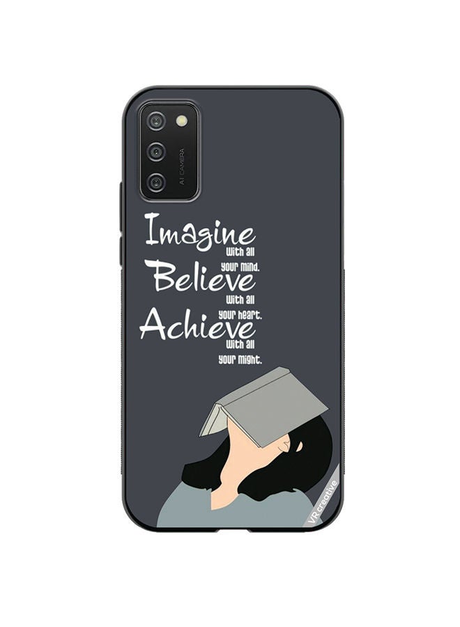 VR CREATIVE Protective Case Cover For Samsung Galaxy A02s Imagine Belive Achieve Design Multicolour - Image 1