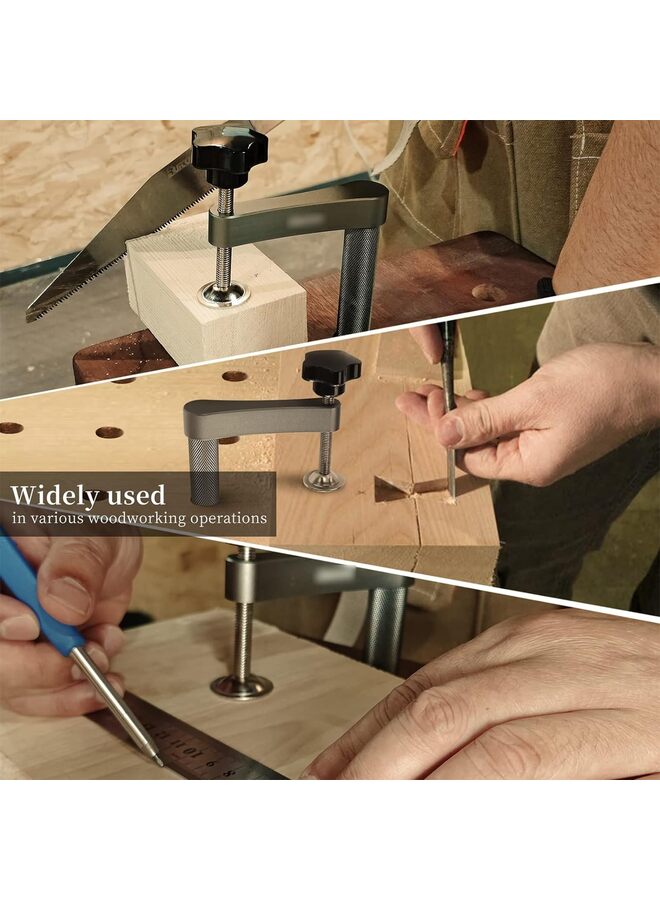 2pcs Bench Dog Clamp, Stable Holdfast Dog Hole Clamp,Adjustable Table Aluminum Table Clamps for Woodworking Tools (Material : 19MM) - Image 5