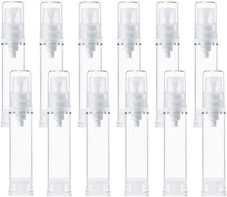 12Pcs Transparent Airless Pump Press Bottle Portable Plastic Vacuum Bottle Empty Refillable Sample Travel Container Jars Vials Pots Makeup Holder for Lotion Essence Emulsion Foundation (10ml/0.34oz) - pzsku/ZBBAAA22EF71E7A9847AEZ/45/_/1744284368/082da3a1-37eb-4e2d-9cdb-5f27ba4dc0e0