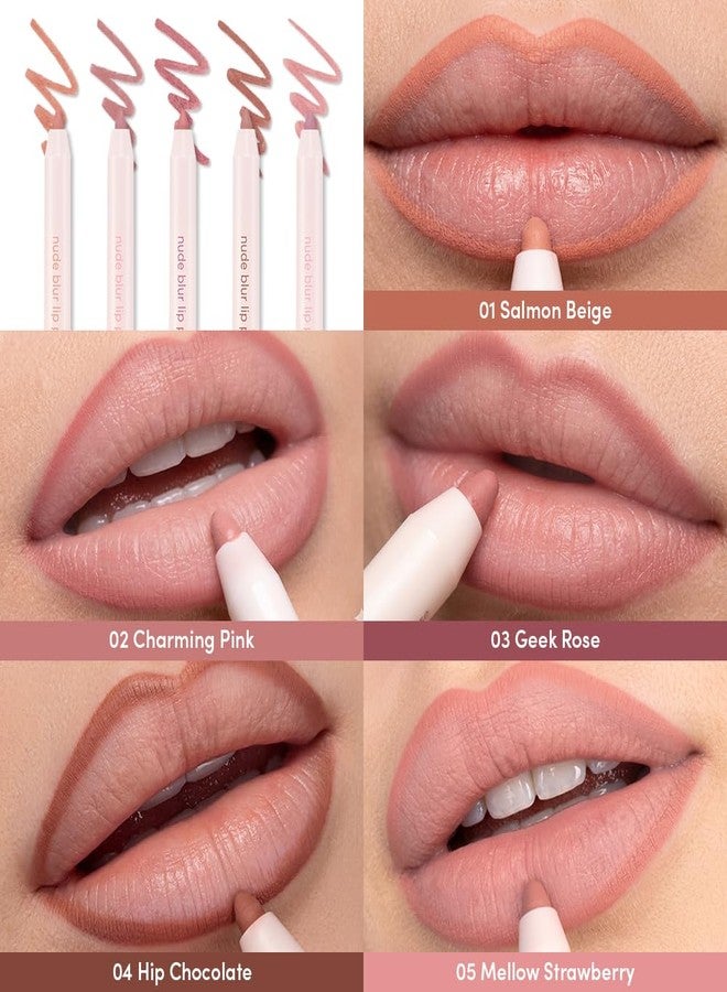 COLORGRAM NUDE BLUR LIP PENCIL 03 GEEK ROSE | Soft Blurring Lip Liner for Seamless Overlining & Naturally Plumped Lips | Korean Lip Makeup - Image 5