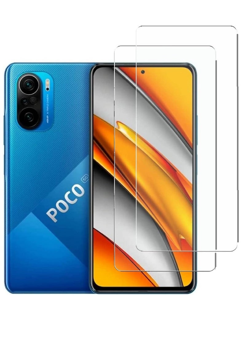 Super 2 Pieces Tempered Glass Screen Protector Clear Designed For Xiaomi Poco F3 Full Screen Coverage And Bubble Free - Image 1