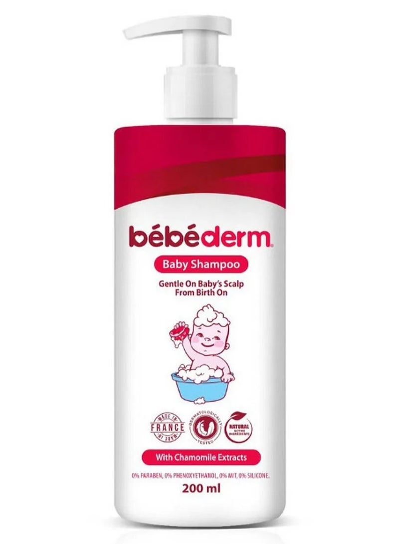 bebederm Baby Shampoo With Chamomile Extracts Mild Formula 0 Months+  200mL  - Image 1