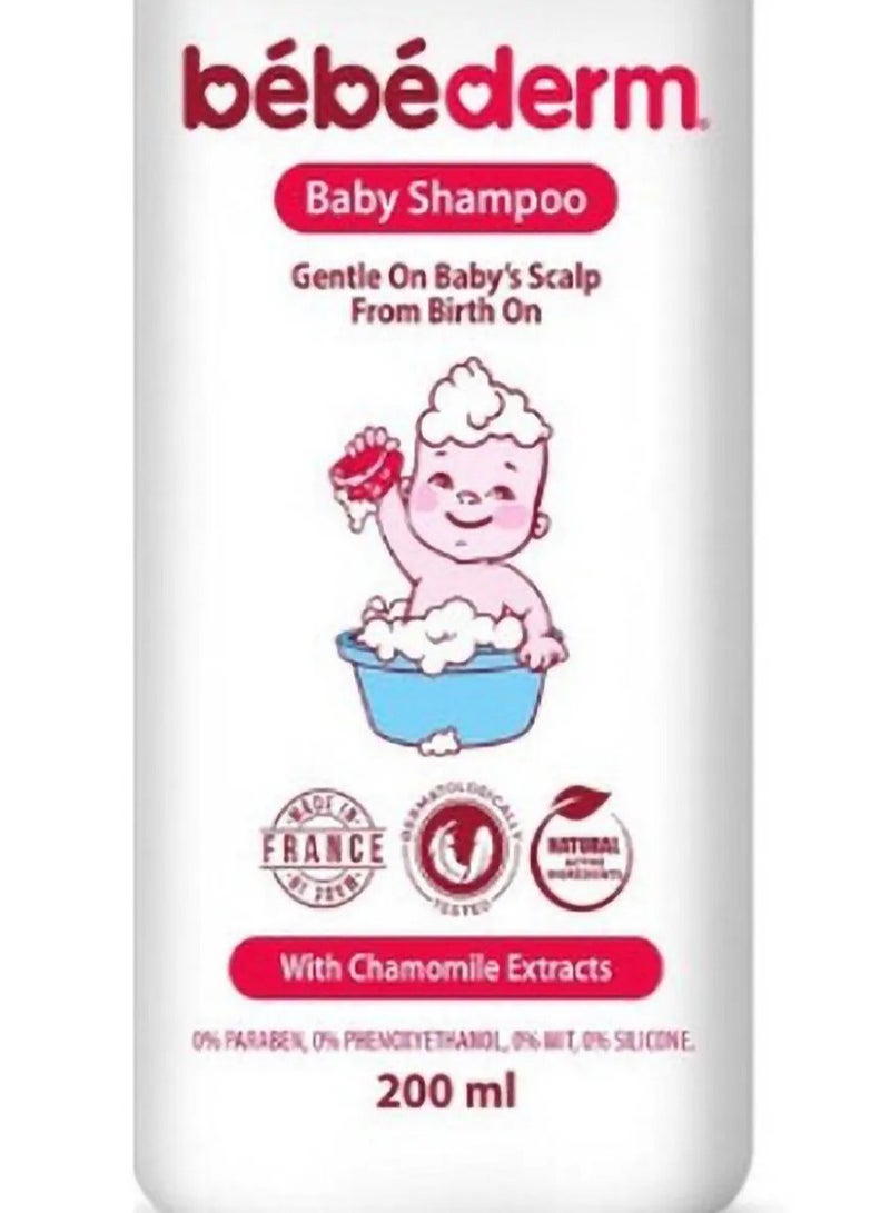 bebederm Baby Shampoo With Chamomile Extracts Mild Formula 0 Months+  200mL  - Image 2