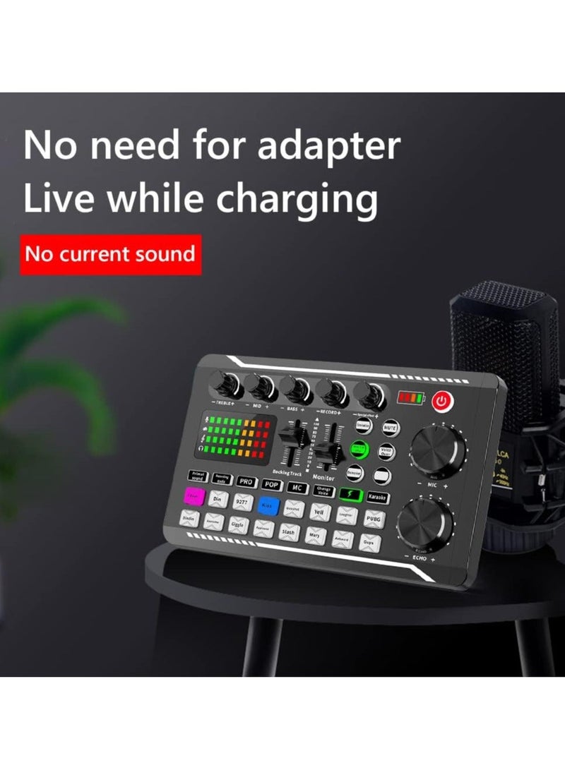 F998 Sound Card with 16 Sound Effects Audio Recording Sound Mixer Audio Mixing Console Amplifier for Phone PC - Image 2