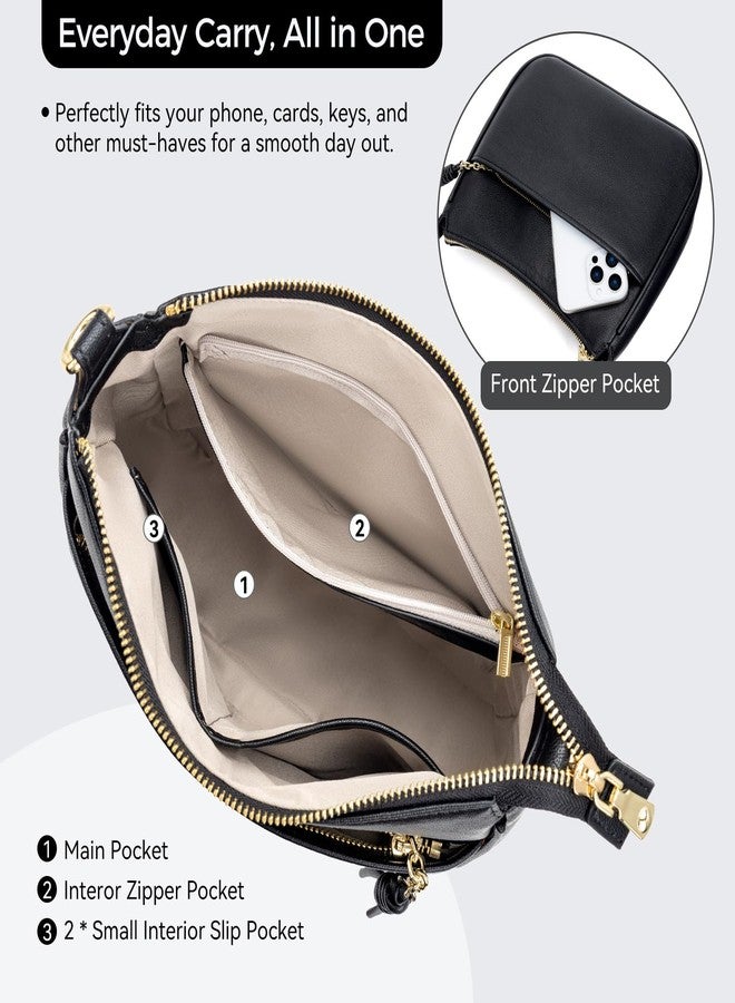 Peacocktion Crossbody Purses for Women Trendy Designer Vegan Leather Hobo Bags with Wide Shoulder Strap - Image 3