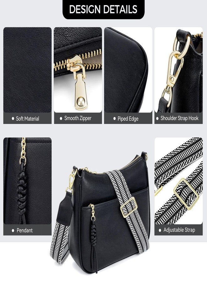 Peacocktion Crossbody Purses for Women Trendy Designer Vegan Leather Hobo Bags with Wide Shoulder Strap - Image 4