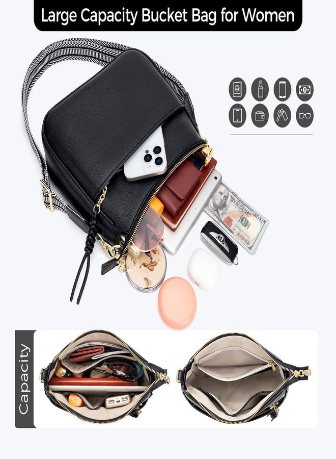 Peacocktion Crossbody Purses for Women Trendy Designer Vegan Leather Hobo Bags with Wide Shoulder Strap - Image 2