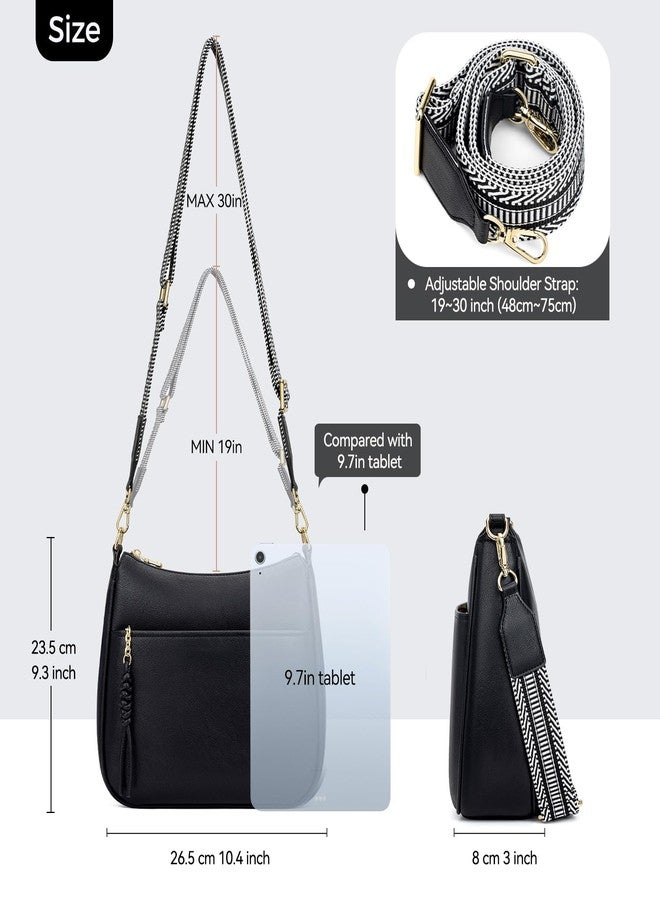 Peacocktion Crossbody Purses for Women Trendy Designer Vegan Leather Hobo Bags with Wide Shoulder Strap - Image 5