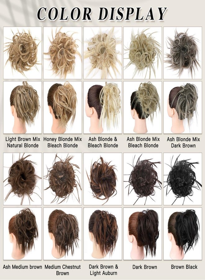 HMD Tousled Updo Messy Bun Hair Piece Hair Extension Ponytail With Elastic Rubber Band Updo Extensions Hairpiece Synthetic Hair Extensions Scrunchies Ponytail Hairpieces for Women(Dark Brown) - Image 5