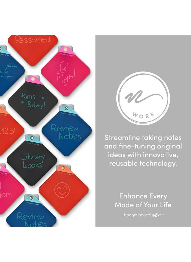 بوغي بورد مجموعة أدوات بدء تشغيل VersaNotes من Boogie Board، عبوة من 3 قطع قابلة لإعادة الاستخدام، مقاس 4×4، قابلة للمسح الجاف وبديلة للملاحظات اللاصقة للمنزل والمكتب، تتضمن 3 VersaNotes، وألواح تثبيت مغناطيسية، ومسح فوري، وقلم VersaPen  - Image 4