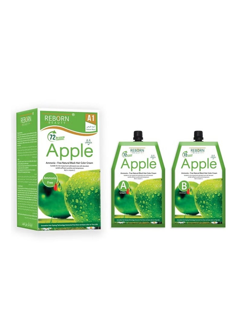 ريبورن كريم صبغة شعر خالي من المونيا تغطية 100% للشعر الابيض لا تترك اي اثر علي الجلد (اسود طبيعي  ) 2*500 مل - Image 1