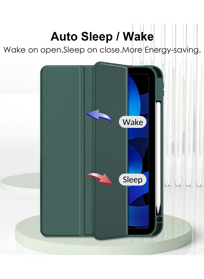 general Cover Case Tri-Fold Smart Tablet Case Compatible with iPad air13-2024 ,with Pencil Holder, Clear Transparent Back Shell Slim Stand Shockproof TPU Cover, Auto Wake/Sleep Protective Cover - Image 2