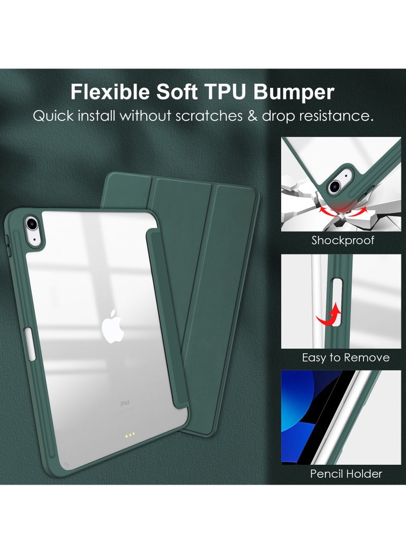 general Cover Case Tri-Fold Smart Tablet Case Compatible with iPad air13-2024 ,with Pencil Holder, Clear Transparent Back Shell Slim Stand Shockproof TPU Cover, Auto Wake/Sleep Protective Cover - Image 4