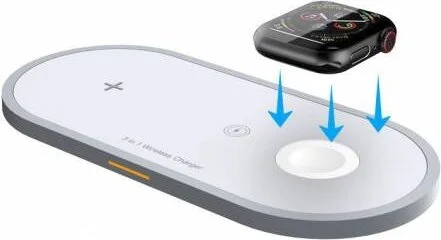 بولهاموبيل Polham 3in1 Wireless Charger Wireless Charger iPhone Compatible Apple Watch Compatible AirPods Charger Huawei Samsung Xiaomi Charger