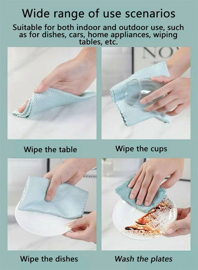 قماش تنظيف متعدد الاستخدامات بنمط حراشف السمك، شديد الامتصاص لا يترك آثارا، ناعم ولطيف لا يضر بالأسطح، متين ولا يتساقط منه شعر، مناسب بشكل واسع لتنظيف نوافذ السيارات، ومسح الأجهزة المنزلية، وتنظيف الأطباق، والعناية بالساعات، وما إلى ذلك. - Image 2