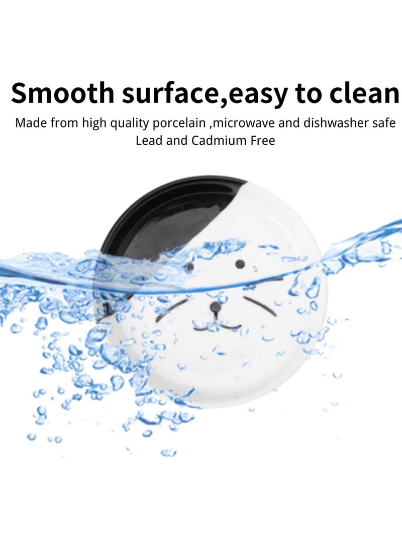 Elevated Cat Food and Water Bowl with Non Slip Metal Stand Dishwasher Safe Ceramic Design for Cats and Small Dogs Black - Image 4