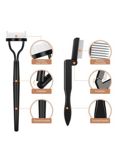 BOAO Folding Eyebrow Comb Eyelash Separator Eyebrow Eyelash Grooming Brush for Making Up Supplies (Style A, 4 Pieces)  - Image 3