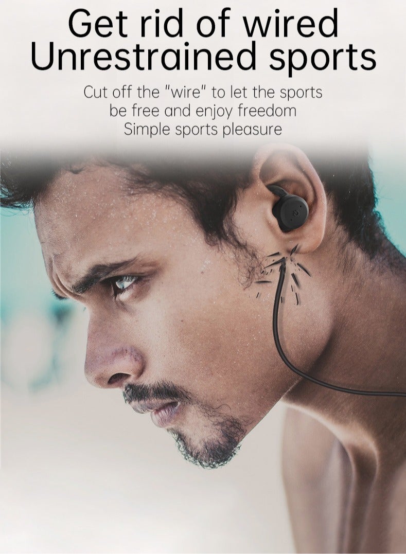 ارواق سماعات رأس بلوتوث، سماعات أذن لاسلكية حقيقية مع علبة شحن، سماعات صوت ستيريو مقاومة للماء IPX7 مع ميكروفون مدمج، سماعة رأس رياضية لاسلكية بنمط ارتداء مزدوج للجري الرياضي، (قطعة واحدة، وردي) - Image 5