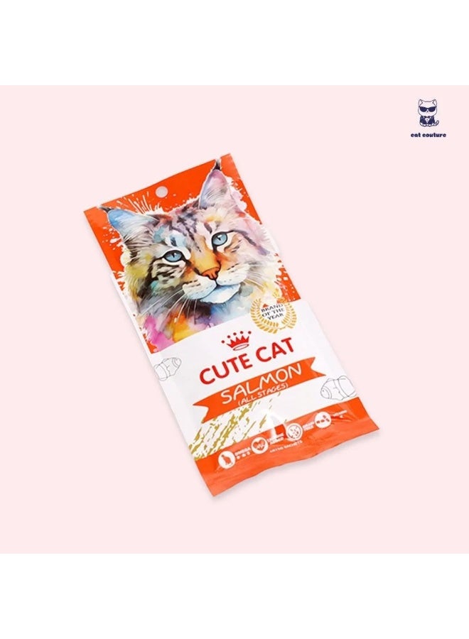 Cute Cat Wet Creamy Treat - Rich Salmon Puree - Value Pack (4 x 60g) - Image 4