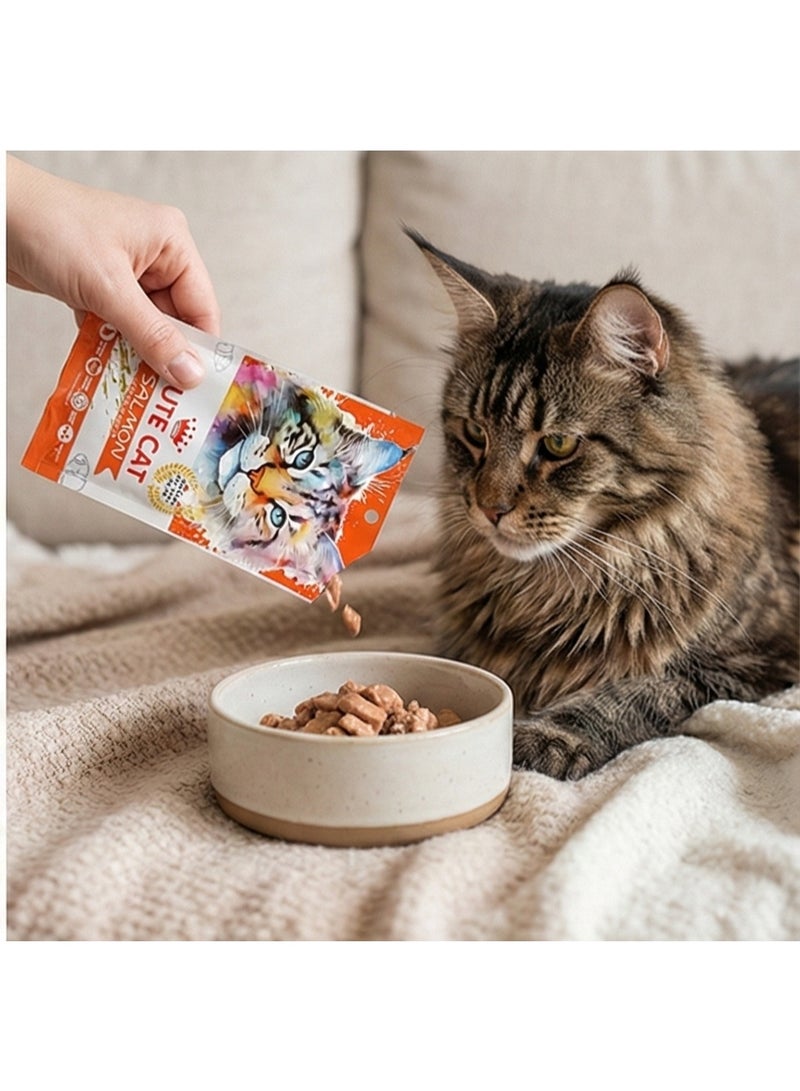 Cute Cat Wet Creamy Treat - Rich Salmon Puree - Value Pack (4 x 60g) - Image 3
