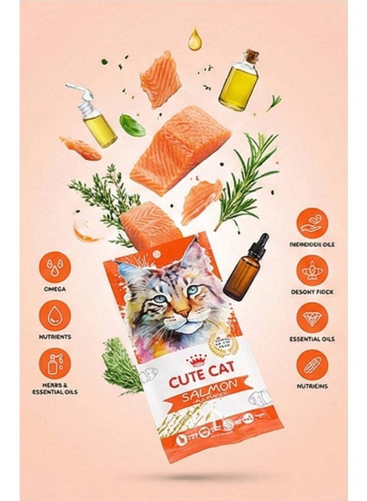 Cute Cat Wet Creamy Treat - Rich Salmon Puree - Value Pack (4 x 60g) - Image 2