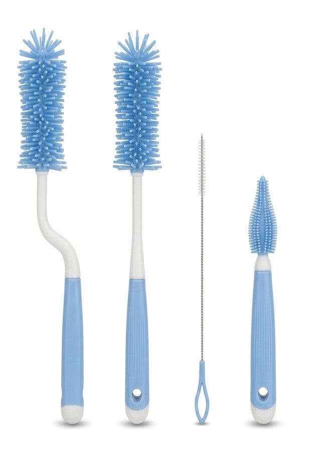 Pax Parrot Silicone Baby Bottle Cleaning Brush |360° rotatable Handle, BPA-Free Soft bristles – Perfect for Cleaning Bottles, Nipples & Pacifiers Safely (Dark Blue) - Image 1