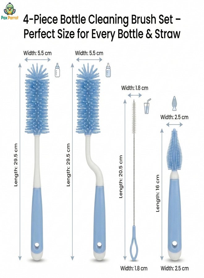 Pax Parrot Silicone Baby Bottle Cleaning Brush |360° rotatable Handle, BPA-Free Soft bristles – Perfect for Cleaning Bottles, Nipples & Pacifiers Safely (Dark Blue) - Image 4