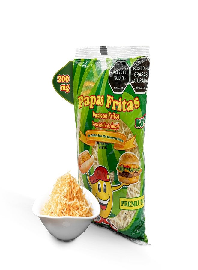 R&G رقائق البطاطس ر&ج أنجل هير - وجبة خفيفة مقرمشة بنكهة مميزة - كيس بحجم 200 جرام للحفلات - وجبات وأطعمة جاهزة. أعواد بطاطا رفيعة، وجبة خفيفة مقرمشة وساخنة - أعواد بطاطا - بطاطا مشوية - بطاطا شونغو - شعر ملائكي - للهوت دوج. - Image 1