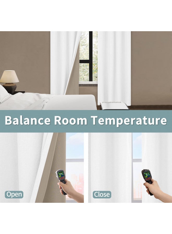 BGment Pure White Blackout Curtains 96 Inch Length for Bedroom 2 Panels Set, Linen Textured Thermal Insulation Soundproof Window Curtain Drapes with Grommet, 52 Inch Wide Each Panel - Image 4