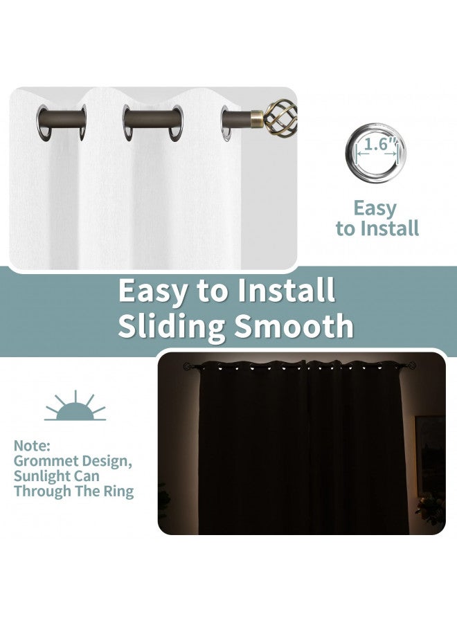 BGment Pure White Blackout Curtains 96 Inch Length for Bedroom 2 Panels Set, Linen Textured Thermal Insulation Soundproof Window Curtain Drapes with Grommet, 52 Inch Wide Each Panel - Image 5