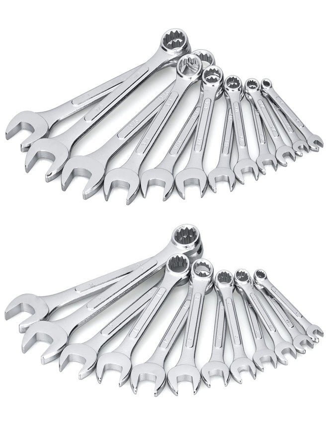 EFFICERE 24-Piece All-Purpose Master Combination Wrench Set with Roll-up Pouch | SAE 1/4” to 1”, Metric 8mm to 24mm | Perfect for General Household, Garage, Auto Repairs, Car, Truck, Boat, and Travel Emergency - Image 3