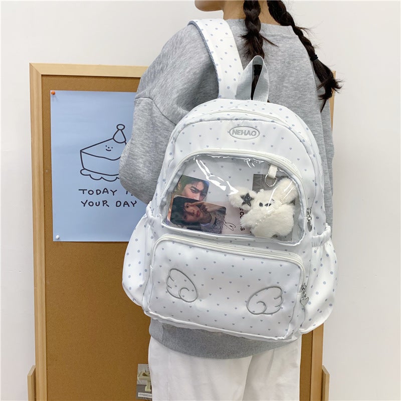 Japanese Style Cute Backpack for Students - Multi Compartment Nylon School Bag - Image 1