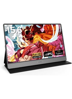 Portable Monitor 15.6inch Laptop Monitor 1080P FHD USB C HDMI Second Monitor IPS Display w/Protective Cover Built in Speakers Travel Monitor, External Monitor for Laptop PC Phone Xbox Switch