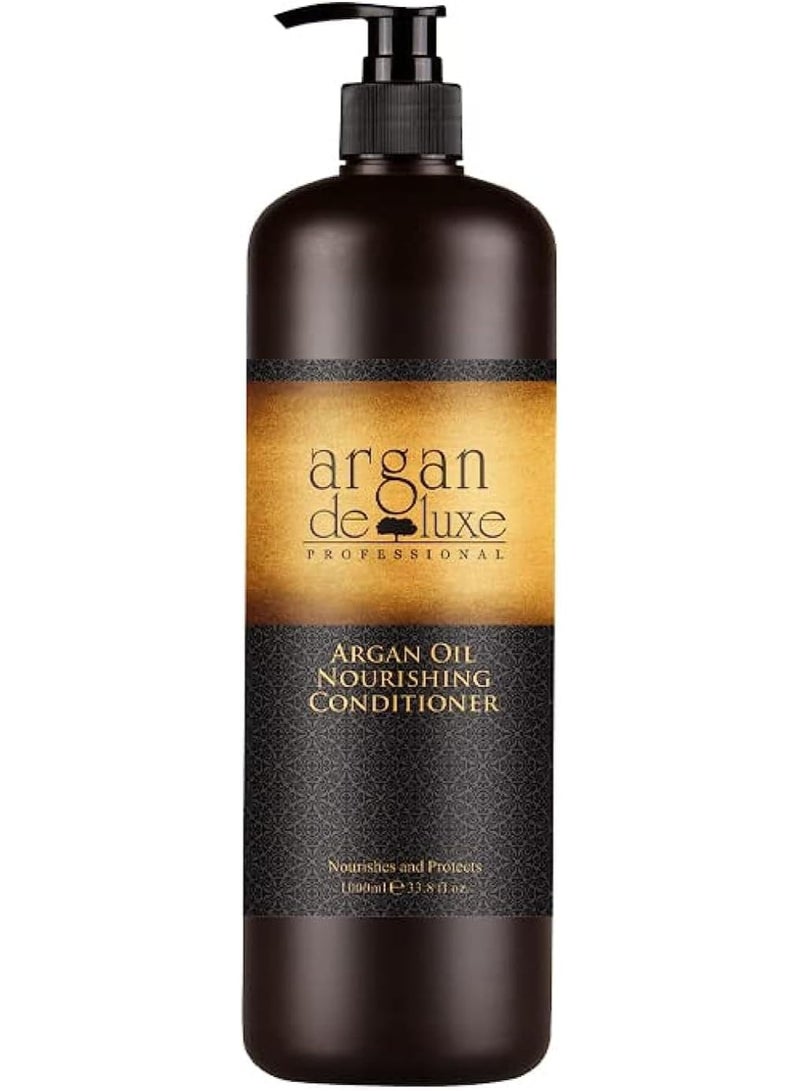 أرغان ديلوكس بلسم مغذي للشعر الجاف والتالف بزيت الأرغان الفاخر، خالٍ من الكبريتات، 1000 مل - Image 1