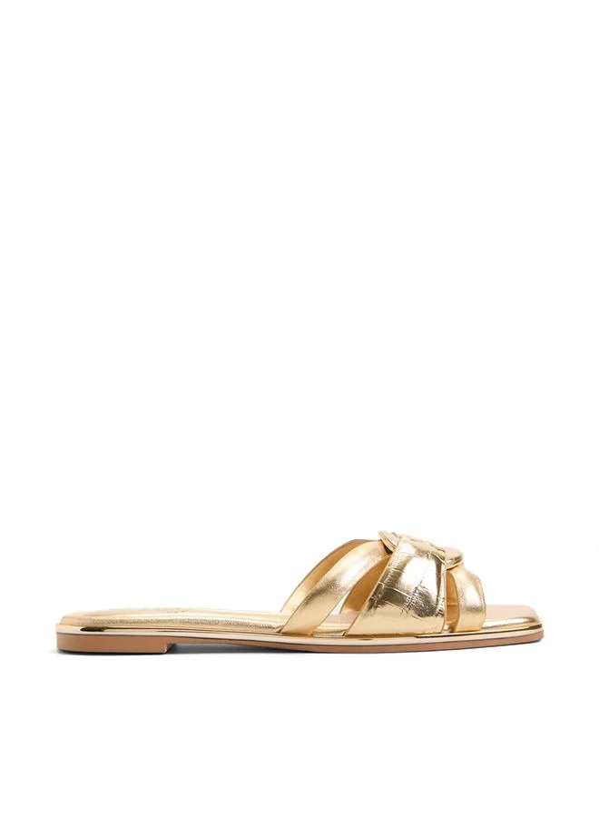 Yesenia Ladies Gold Flat Sandals