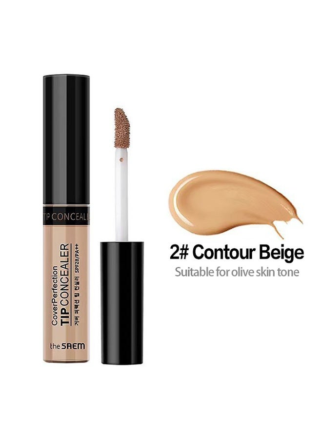 THESAEM [the SAEM] Cover Perfection Tip Concealer 6.5g (# Contour Beige) - Countouring Conealer, Hairline & Sides of Nose & Cheek Bones - Image 2
