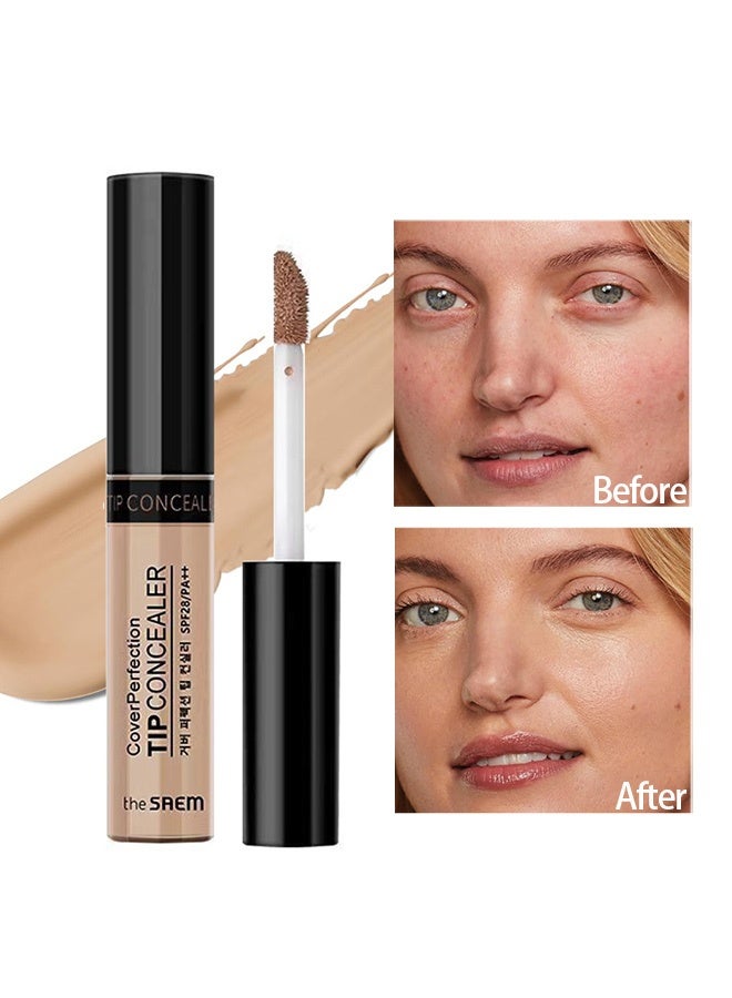 THESAEM [the SAEM] Cover Perfection Tip Concealer 6.5g (# Contour Beige) - Countouring Conealer, Hairline & Sides of Nose & Cheek Bones - Image 1