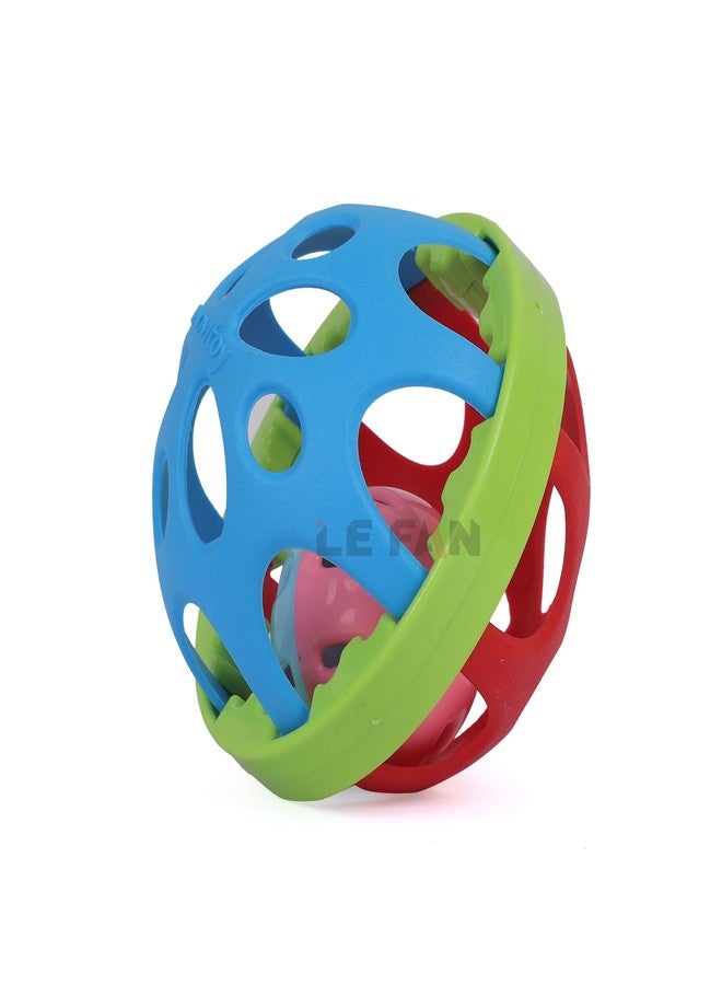 Lefan Biggie Ball Rattle Toy Set of 2 for New Born, Babies and Infants of Age 1-3-6-9-12 Months, Safe Non Toxic, Fun Colors & Soft Rattling Sound, Premium Gift Set Quality Toys - Image 1
