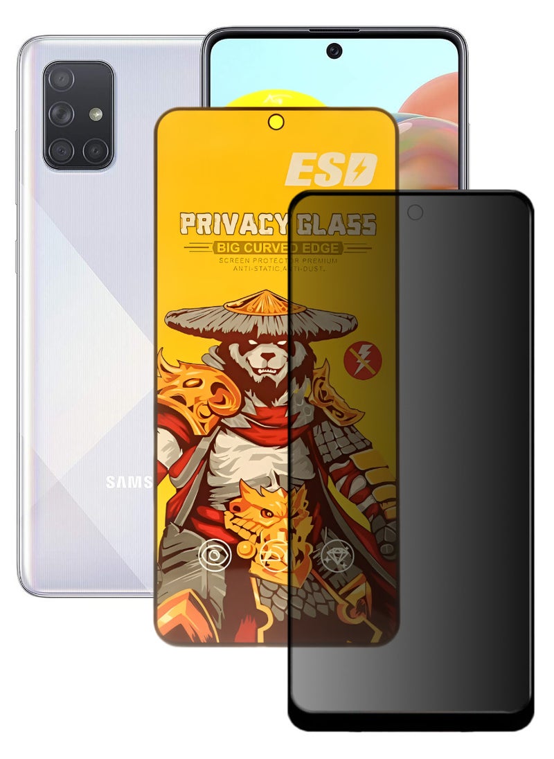 ESD Tempered Dustproof Privacy Glass Screen Protector Compatible For Samsung Galaxy A71 - Image 1