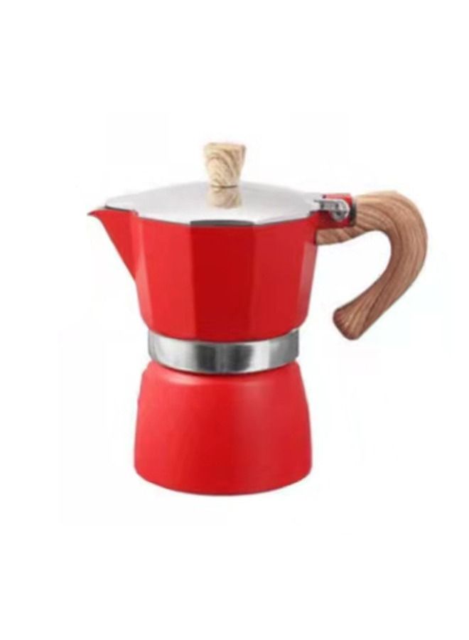 موكا Moka Pot, 3 Cup Stovetop Espresso Maker - 150ml Manual Cuban Coffee Percolator Machine Premium Aluminium Moka Italian Espresso Greca Coffee Maker Brewer Percolator ( Red ) - Image 1