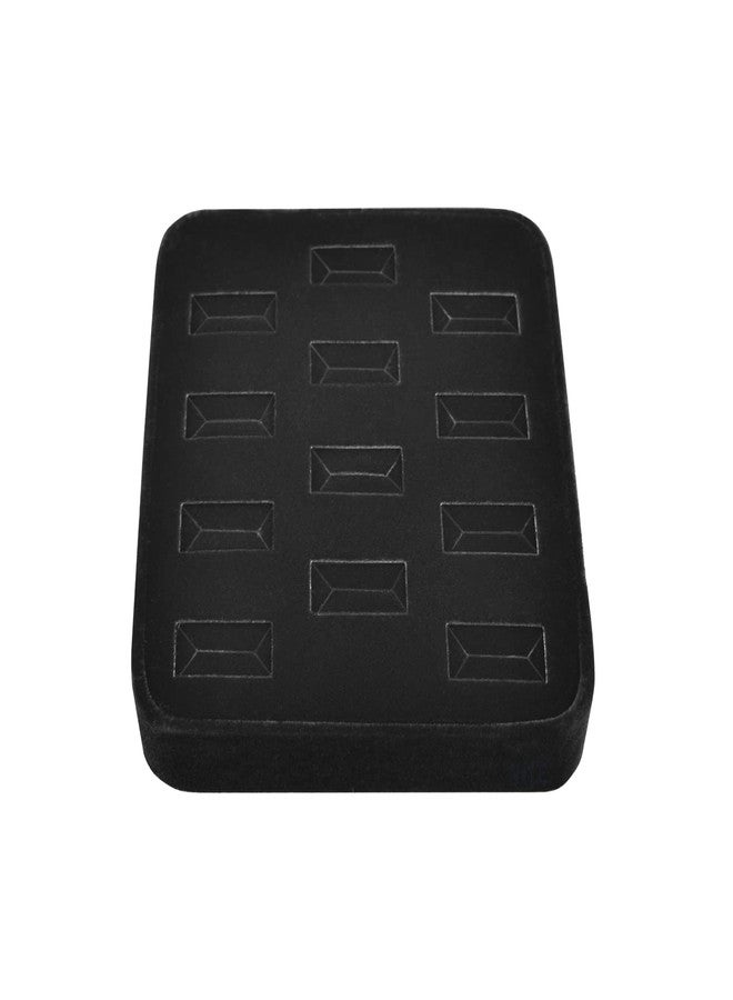 MOOCA 12 Slots Ring Tray Display, Slotted Ring Showcase Display Jewelry Organizer Stand, Jewelry Holder for Showcase for Home Trade Show, Black Velvet - Image 4