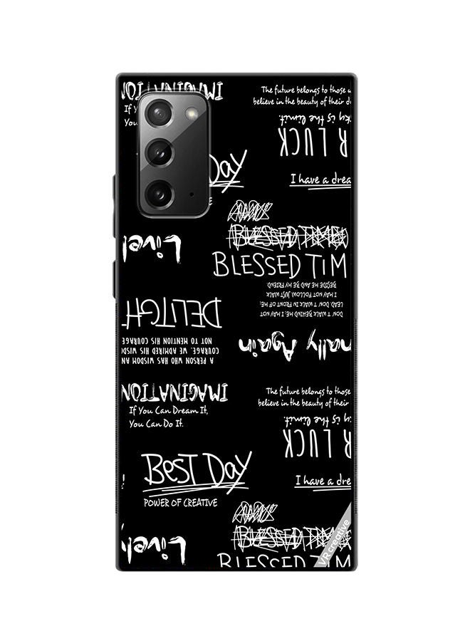 VR CREATIVE Protective Case Cover For Samsung Galaxy Note20 5G Alligraphy And Lettering Black Design Multicolour - Image 1