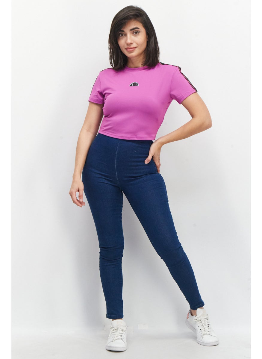 Ellesse Women Sportswear Fit Short Sleeve Training Tops, Purple Combo  - Image 2