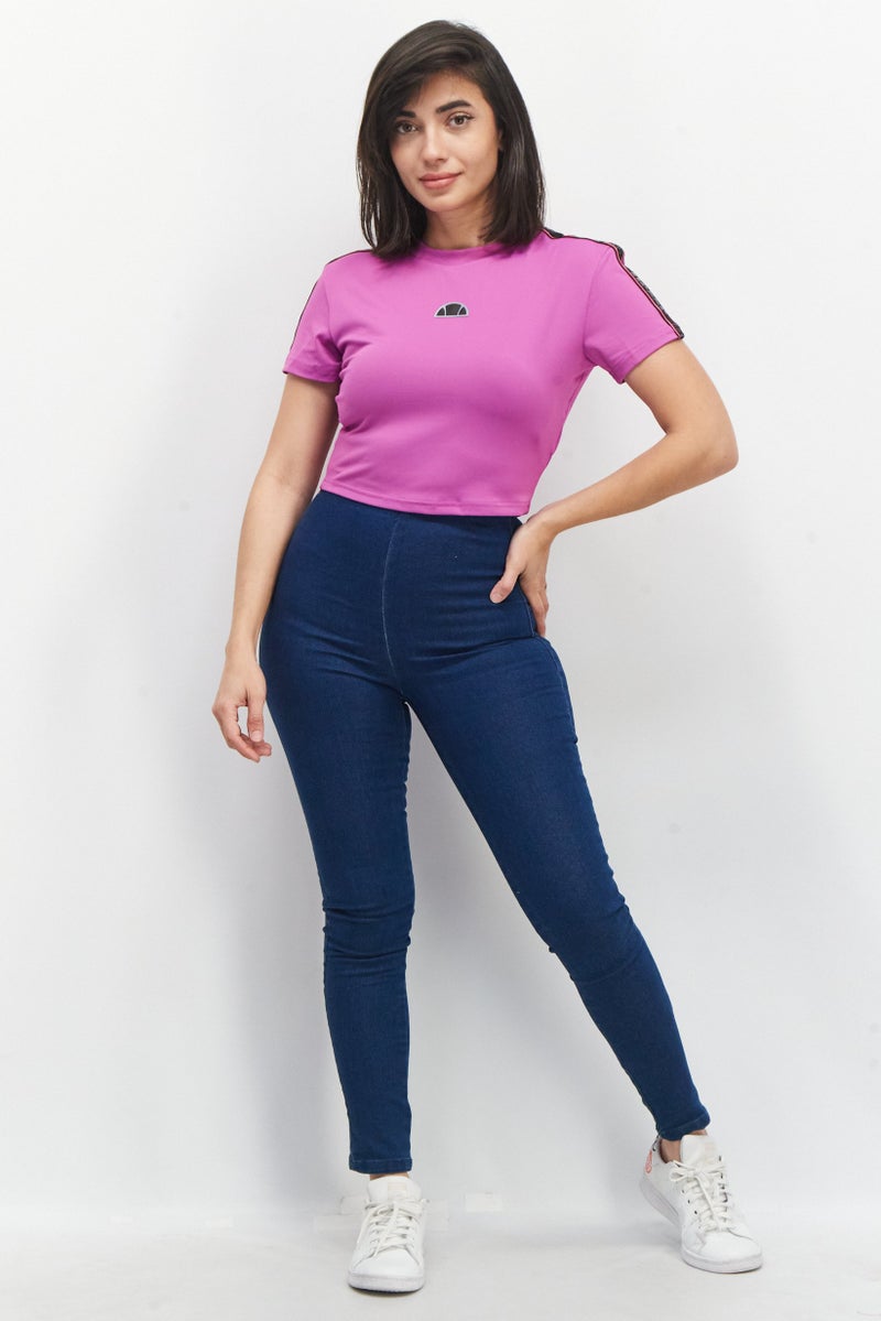 Ellesse Women Sportswear Fit Short Sleeve Training Tops, Purple Combo - Image 2