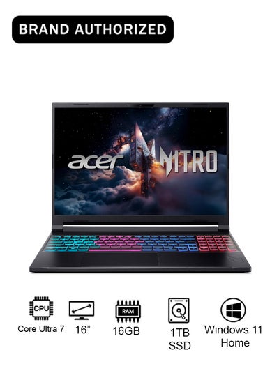 Acer Nitro V16S Slim Gaming Laptop 14th Gen Intel Core 7-240H 10 Cores Upto 5.2GHz/16GB DDR5 RAM/1TB SSD Storage/8GB NVIDIA®GeForce®RTX 5060 Graphics/16" WQXGA IPS 180Hz Display/W11/Killer WiFi-6/4
