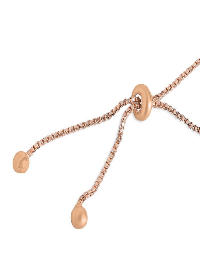 ACCESSHER Rose Gold Plated Adjustable Cord Bracelet with American Diamonds in Geometric Design, Handcrafted for Women - Elegant Jewelry for Casual & Special Occasions - Image 4