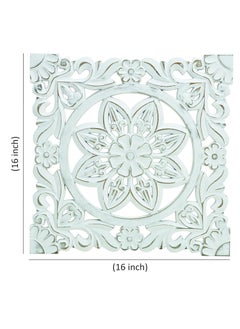 CARVE & CREATE CARVE CREATE Home Floral MDF Wall Decoration Panel Hanging Wood Carving Wall Decoration Panel for Living Room Bedroom Hallway Office 16 X 16Inch Design 2  - Image 3