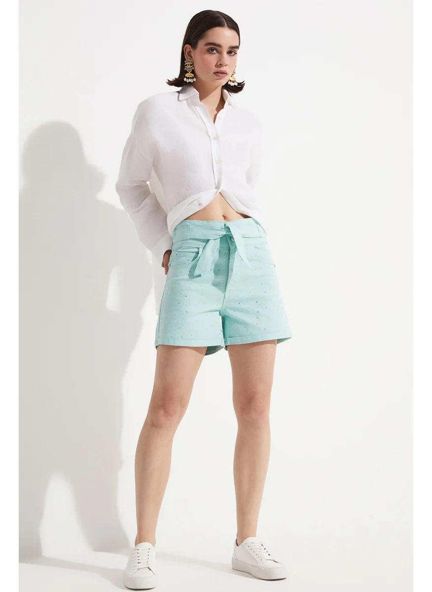 JUNE Stoned Jean Shorts