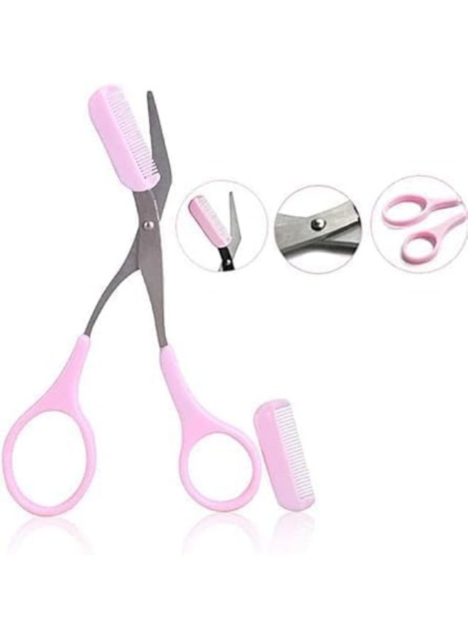 ماكينة تشذيب الحواجب الصغيرة سهلة الاستخدام للنساء – تصميم محمول مزودة بمقص ومشط لتحديد الحواجب بدقة ولمظهر أنيق في كل الأوقات - Image 1