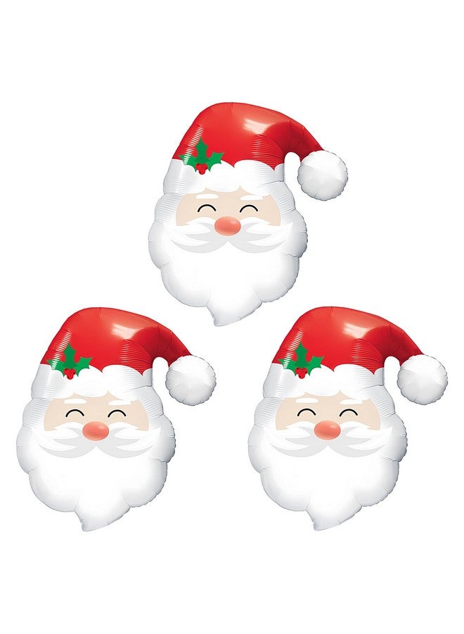Doneace Santa Claus Balloons Christmas Balloons Santa Claus Head Foil Balloons For New Year Christmas Themed Party Decoration Supplier, Birthday Party Festival Balloons Sets 3Pcs - Image 1